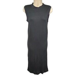 Intimately Free‎ People Charcoal Ribbed Midi Dress Side Slit XS S Bodycon